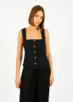Rag u0026 Bone Ru0026B Mariana Textured Vest in Navy