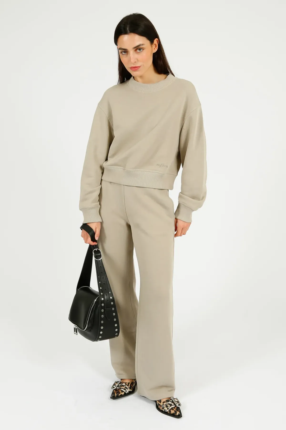 Rag u0026 Bone Ru0026B Vintage Terry Wideleg Sweatpant in Fossil
