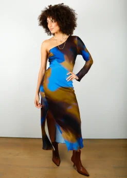 Second Female SEC.F Haylen One Shoulder Dress in Mole