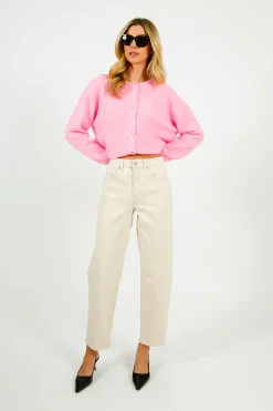 Selected Femme SLF Alice Barrel Leg Jeans in Ecru