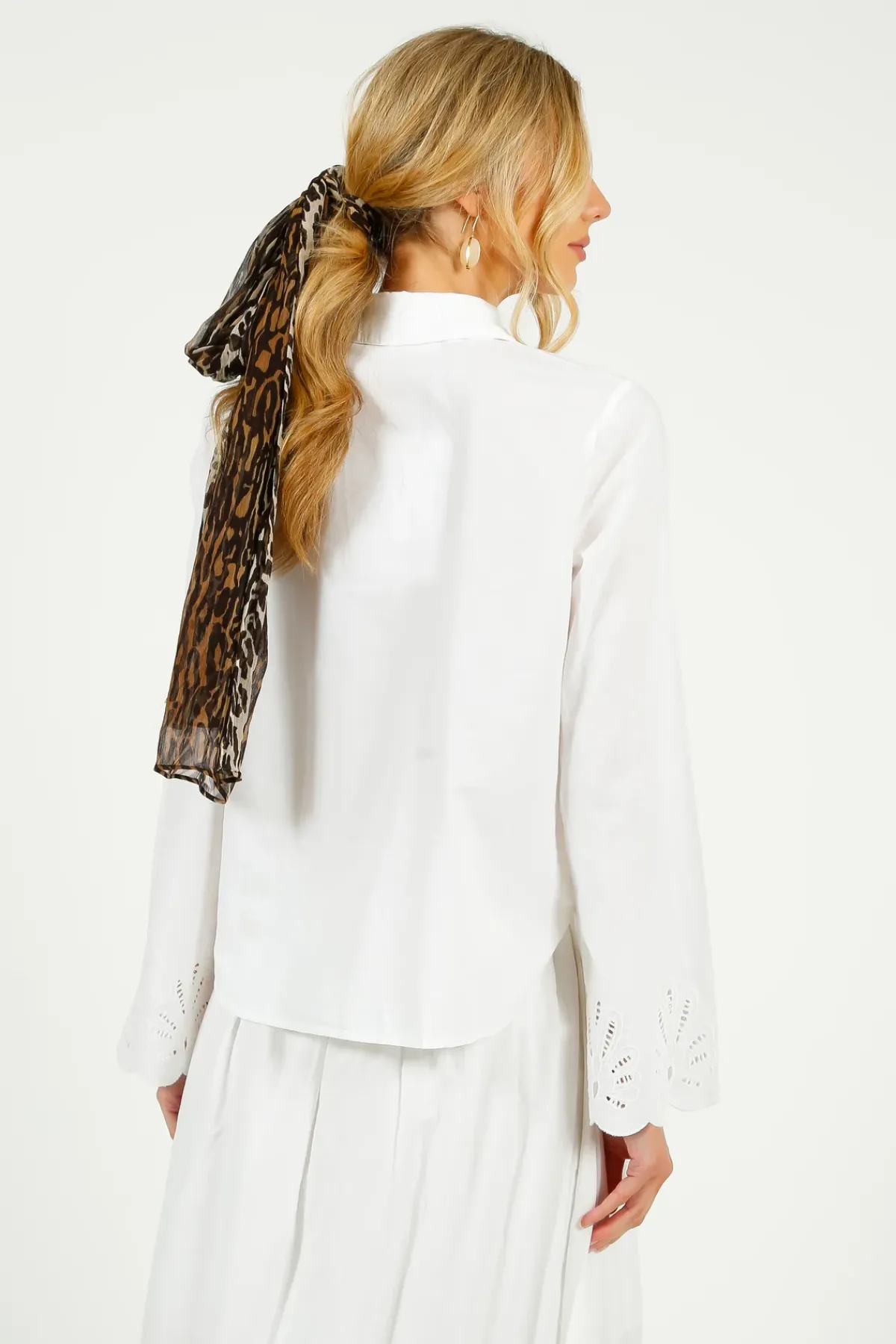 Selected Femme SLF Dahlia Broiderie Shirt in White