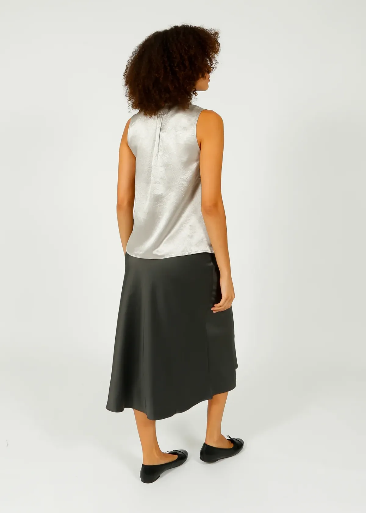 Selected Femme SLF Elena Ankle Skirt in Volcanic Ash