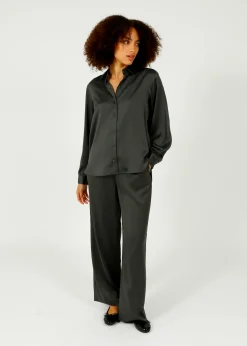 Selected Femme SLF Elena Tinni Wide Pants in Volcanic Ash