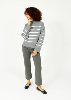 Selected Femme SLF Kamma Roll Neck Knit in Medium Grey, Birch