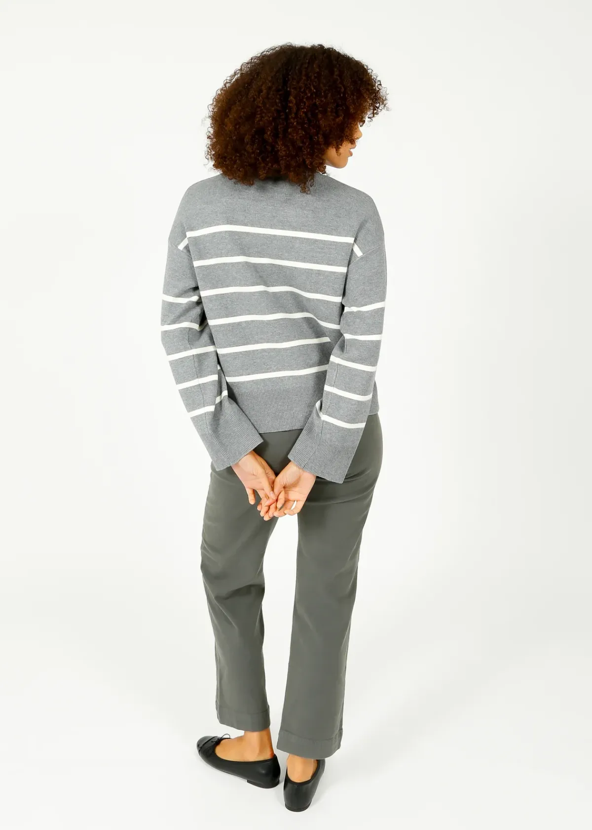 Selected Femme SLF Kamma Roll Neck Knit in Medium Grey, Birch