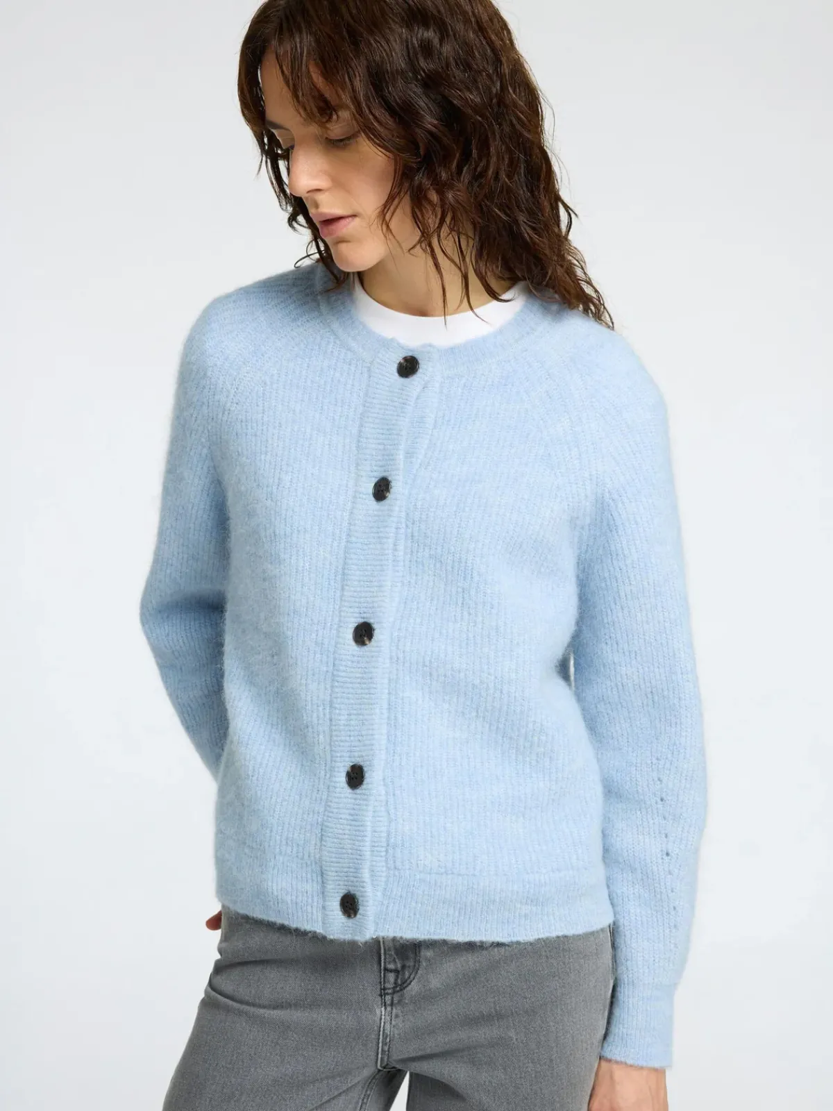 Selected Femme SLF Lulu Cardigan in Cashmere Blue