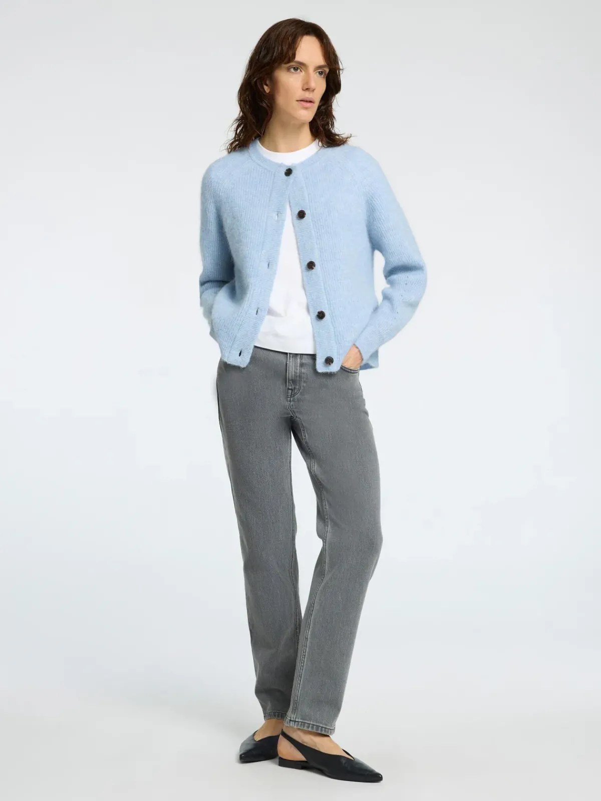Selected Femme SLF Lulu Cardigan in Cashmere Blue
