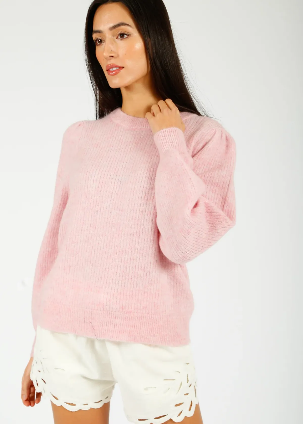 Selected Femme SLF Lulu Rib Knit in Bleached Mauve