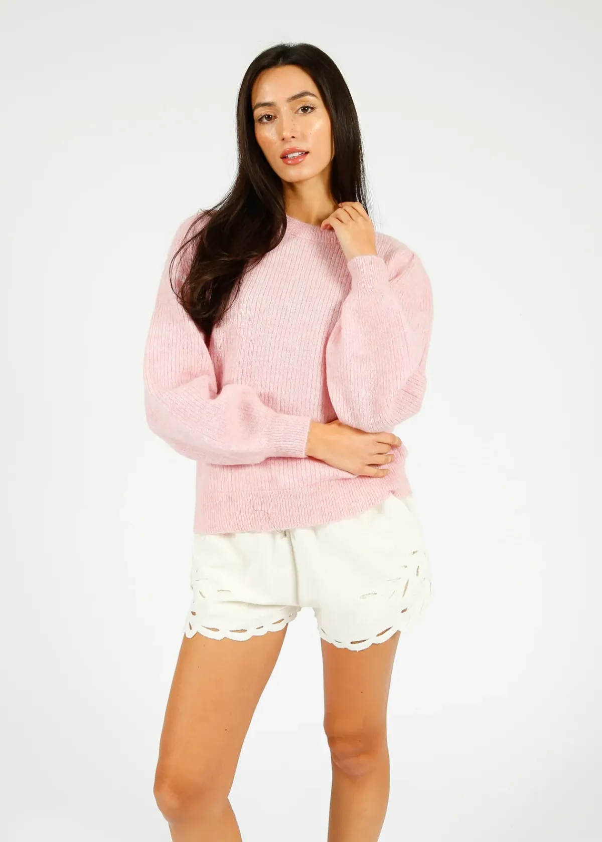 Selected Femme SLF Lulu Rib Knit in Bleached Mauve