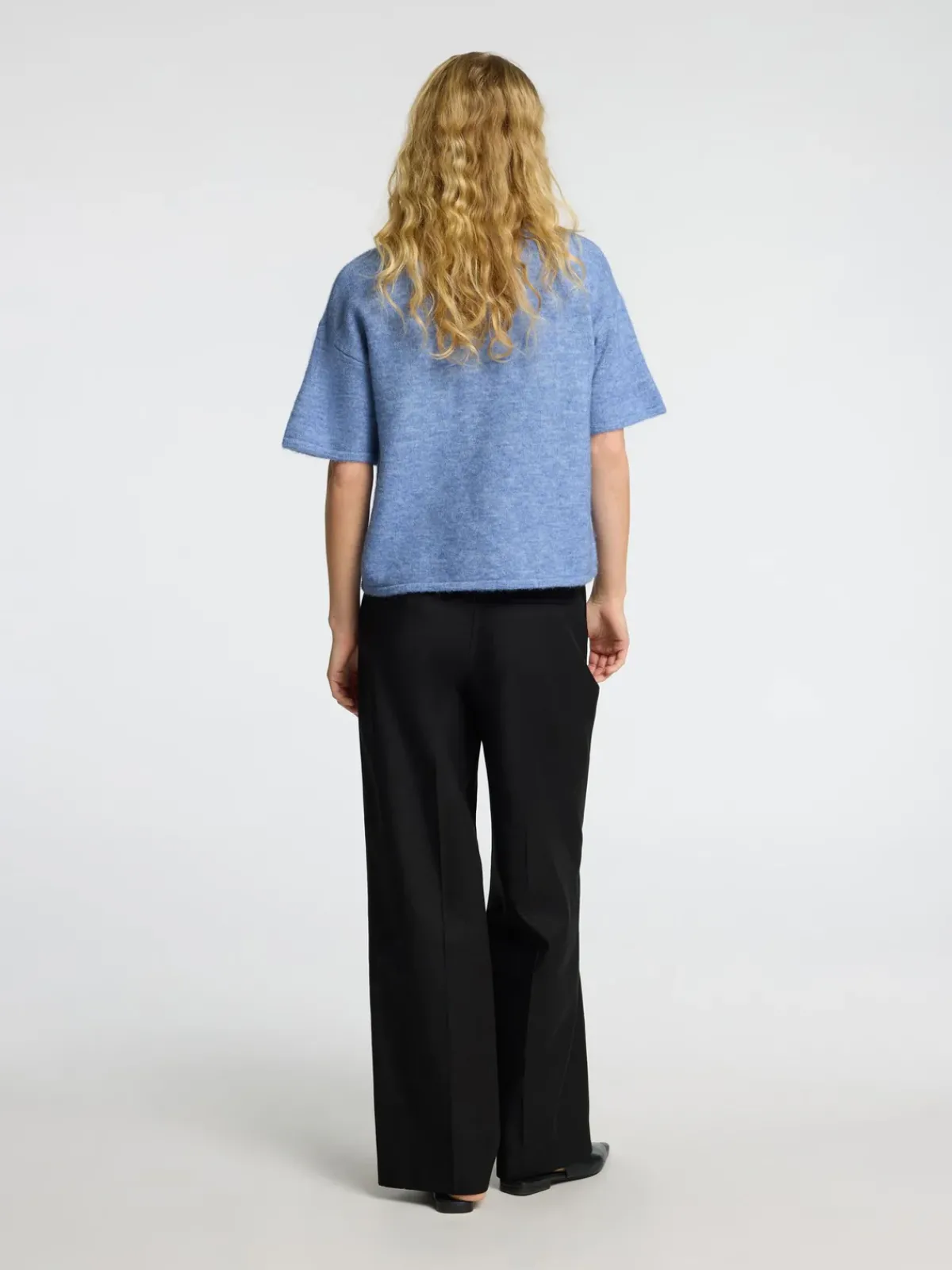 Selected Femme SLF Maline Liliana SS Knit in Cornflower