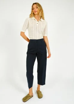 Selected Femme SLF Merla Barrel Leg Trouser in Dark Sapphire