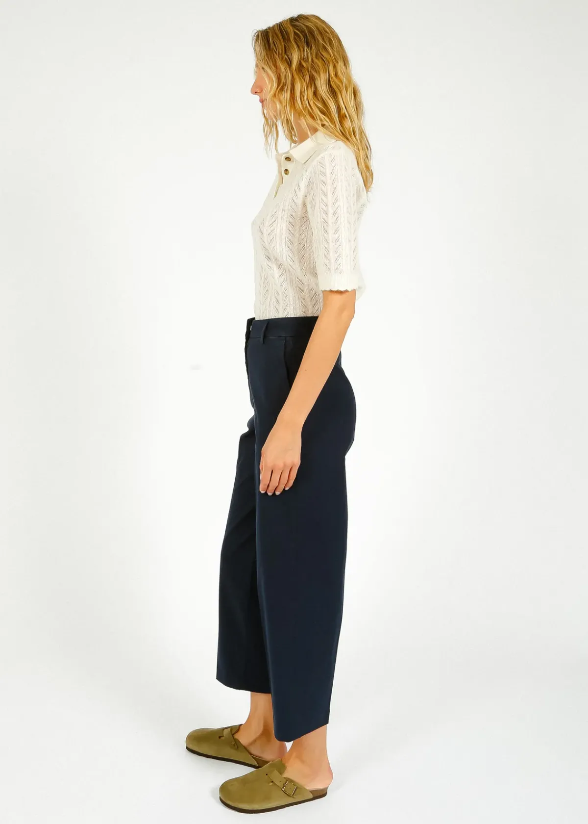 Selected Femme SLF Merla Barrel Leg Trouser in Dark Sapphire