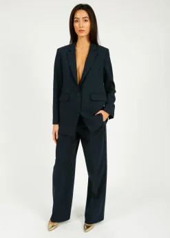 Selected Femme SLF Rita Relaxed Blazer in Dark Sapphire Pin Stripe