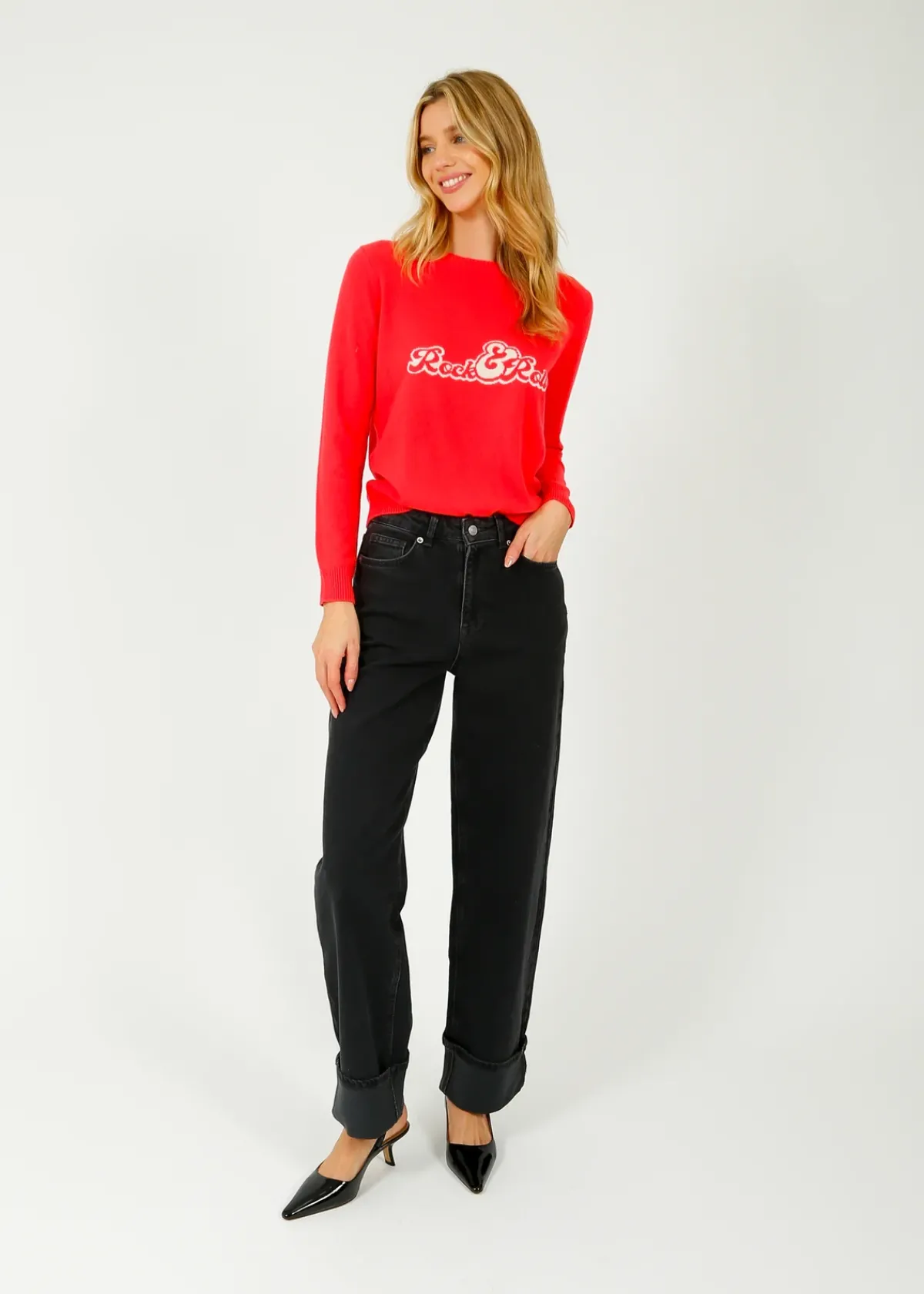 Selected Femme SLF Roby Wide Jeans in Black Denim