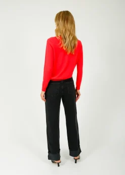 Selected Femme SLF Roby Wide Jeans in Black Denim