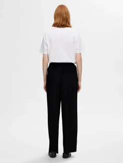 Selected Femme SLF Rya Ellie Plisse Pant in Black