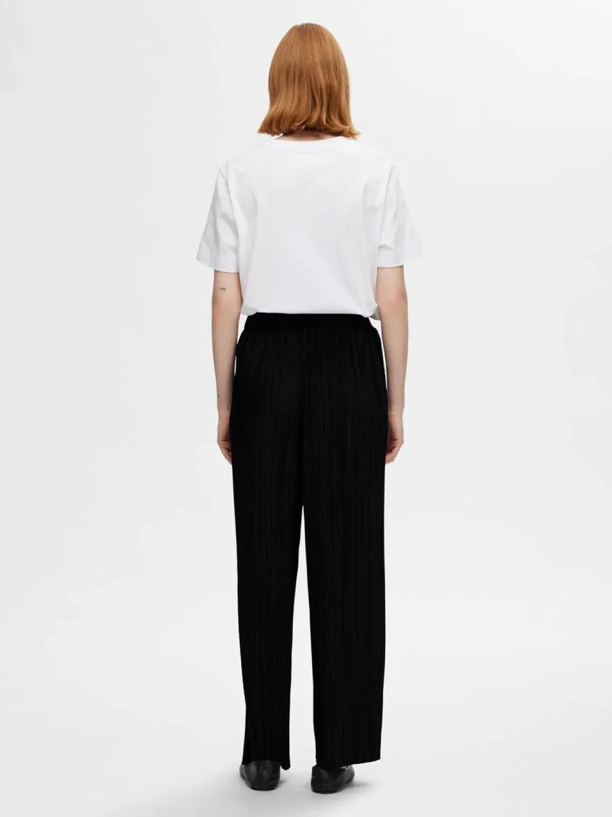 Selected Femme SLF Rya Ellie Plisse Pant in Black