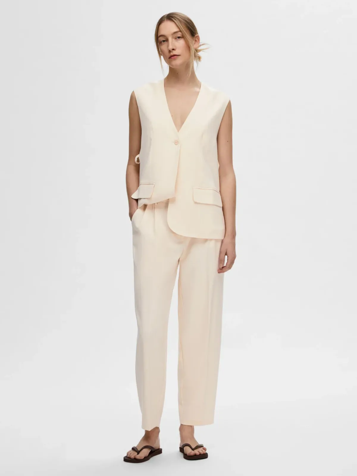 Selected Femme SLF Selfina Barrel Leg in Birch