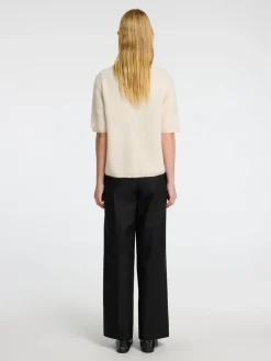 Selected Femme SLF Sia Ras SS Rib Knit Cardgan in Birch