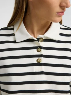 Selected Femme SLF Wada LS Stripe Collar Top