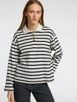 Selected Femme SLF Wada LS Stripe Collar Top