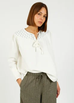 Seventy+Mochi Su0026M Clio Blouse in Ecru