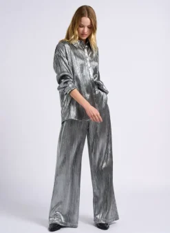 Suncoo Jill Plisse Trousers in Argent