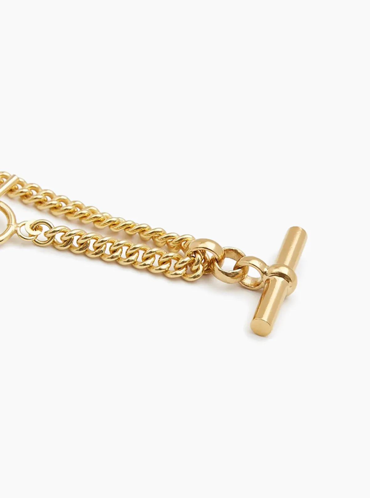 Tilly Sveaas TS Gold T-Bar Curb Link Necklace 40cm