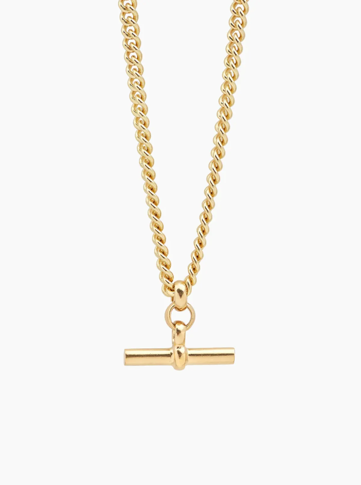 Tilly Sveaas TS Gold T-Bar Curb Link Necklace 40cm