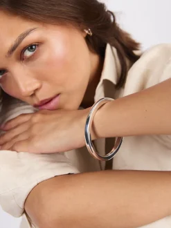 Tilly Sveaas TS Silver Plated Square Edge Bangle