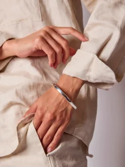Tilly Sveaas TS Silver Plated Square Edge Bangle