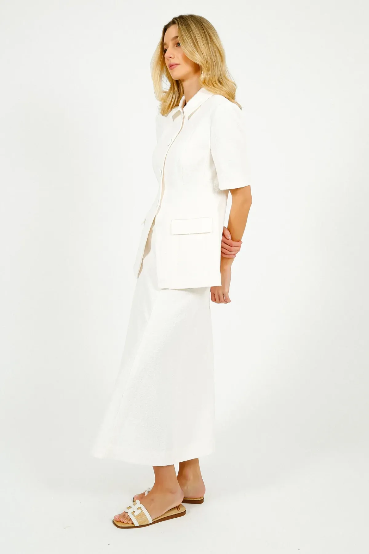 Veronica Beard VB Fellini Skirt in Dove