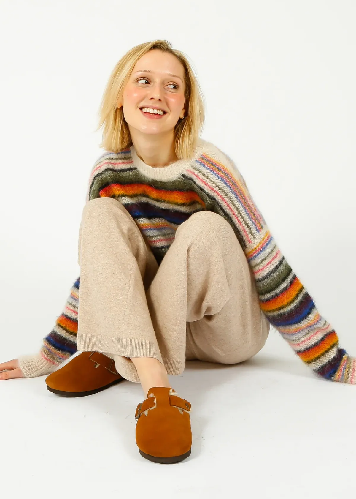Veronica Beard VB Jenkins Knit Pants in Oatmeal