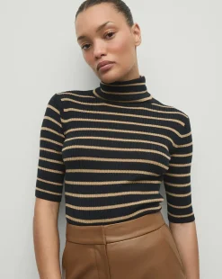 Veronica Beard VB Katrina Sweater in Navy, Ivory