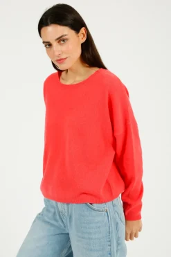VK Cashmere VK Agatha Crew Neck in Coral Reef