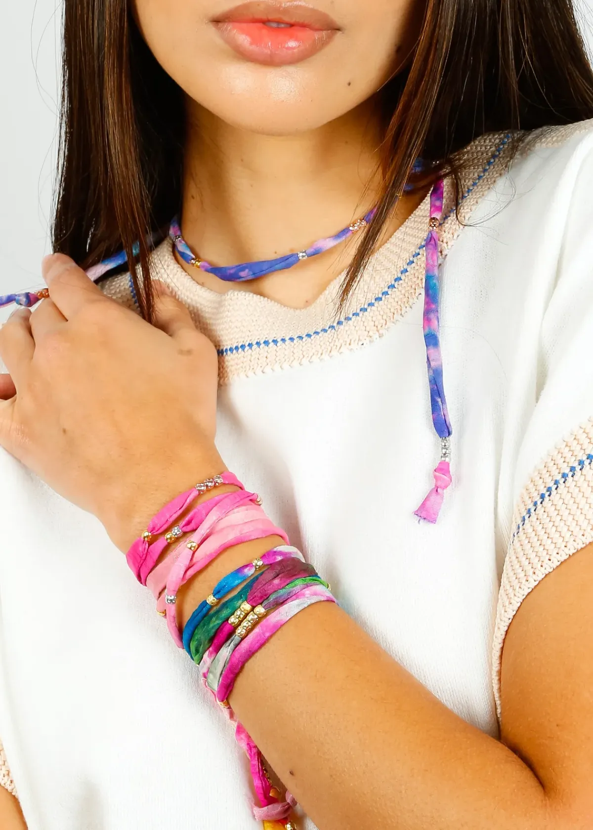 Victoria Leivissa VL Sari Link Bracelet in Pink