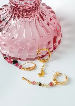 Zoi Higia Earrings in Sapphire Rose, Tourmaline