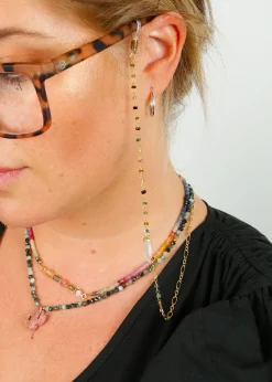 Zoi Les Bains Glasses Chains, Tourmaline, Moon, Snake